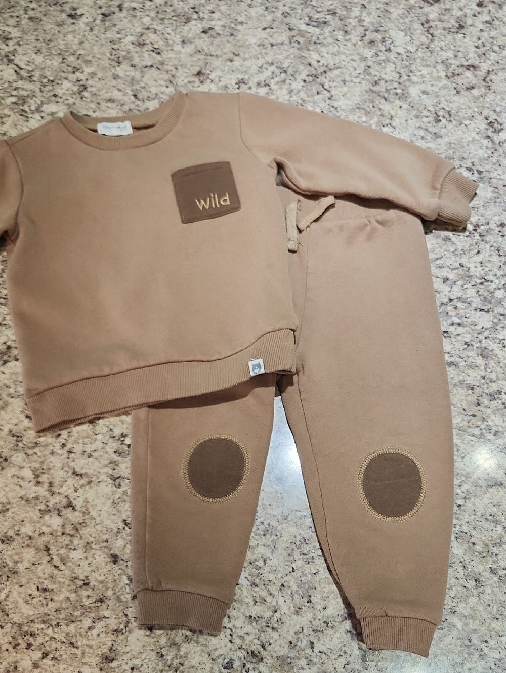 Rabbit + Bear Kids Brown 'Wild' Sweatshirt and Jogger Set